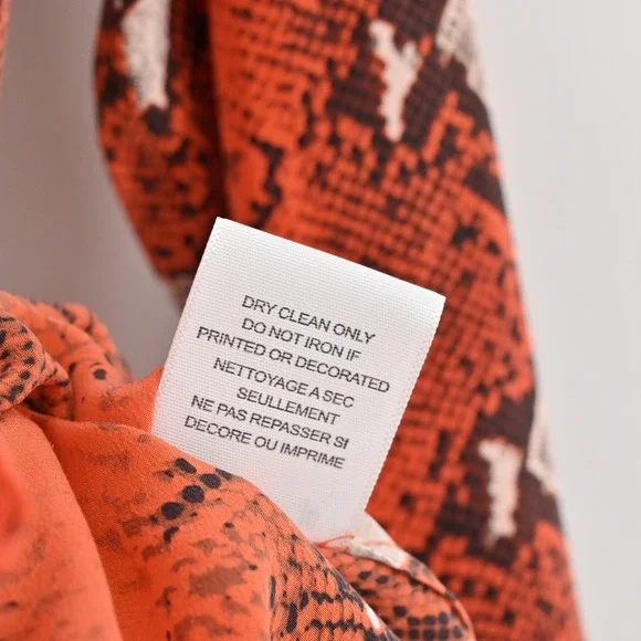 EQUIPMENT Womens Silk Top Size S Orange Snakeskin Button Dopamine Maximalist - Picture 8 of 13